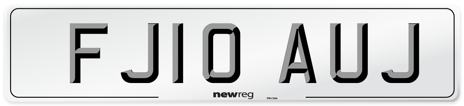 FJ10 AUJ Number Plate from New Reg